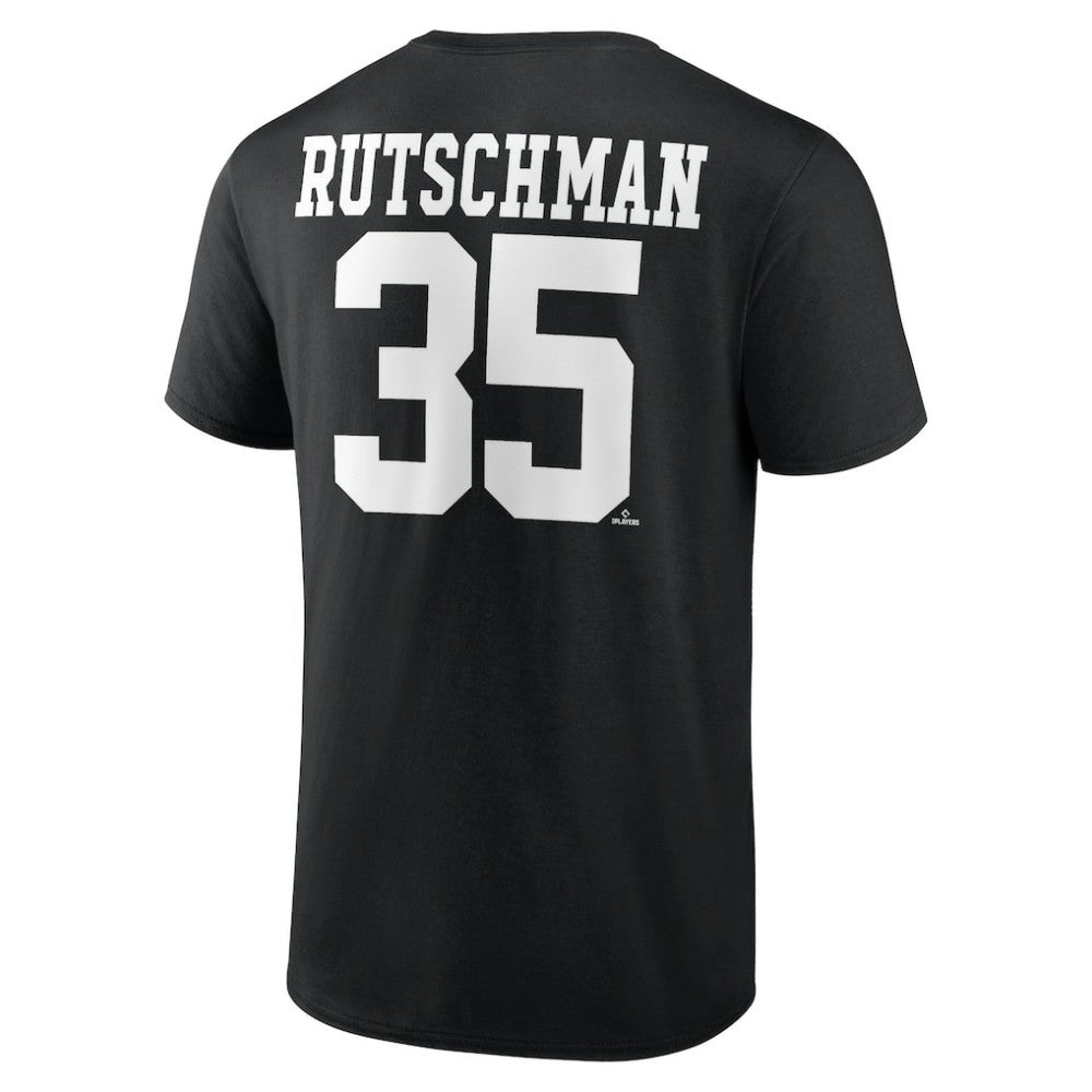 Black Adley Rutschman Baltimore Orioles Player Icon Name & Number T-Shirt