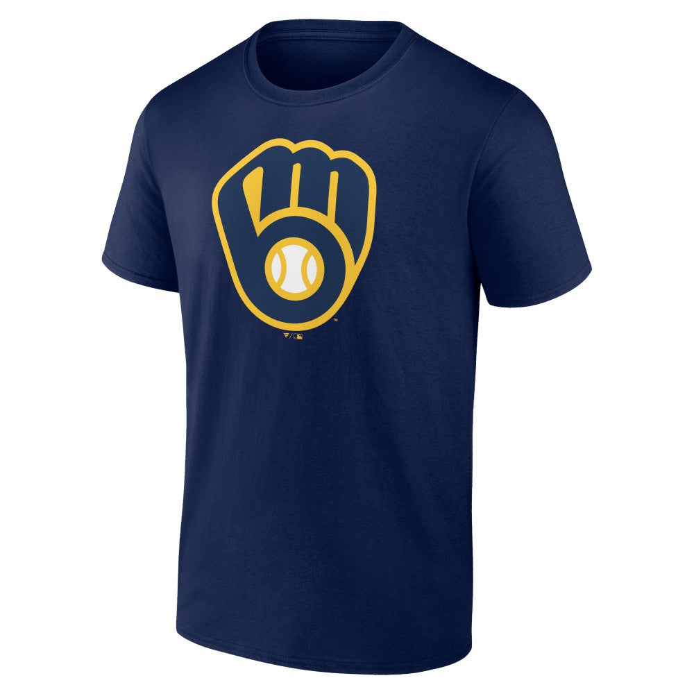 Navy Christian Yelich Milwaukee Brewers Player Icon Name & Number T-Shirt