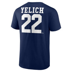 Navy Christian Yelich Milwaukee Brewers Player Icon Name & Number T-Shirt