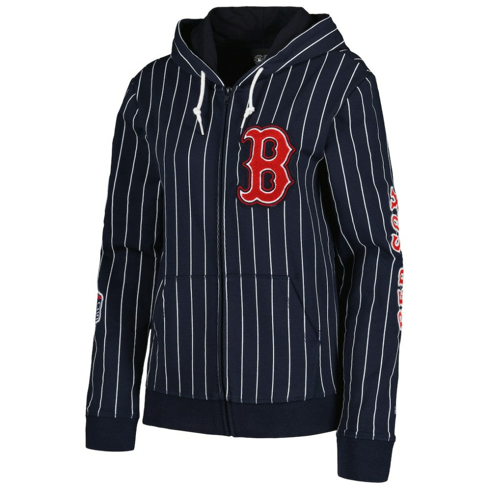 Navy Boston Red Sox New Era Women's Pinstripe Tri-Blend Full-Zip Jacket