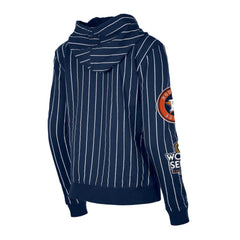 Navy Houston Astros New Era Women's Pinstripe Tri-Blend Full-Zip Hoodie Jacket