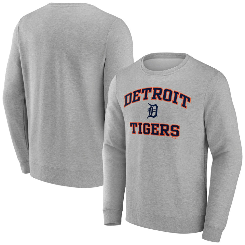 Heather Gray Detroit Tigers Heart & Soul Pullover Sweatshirt