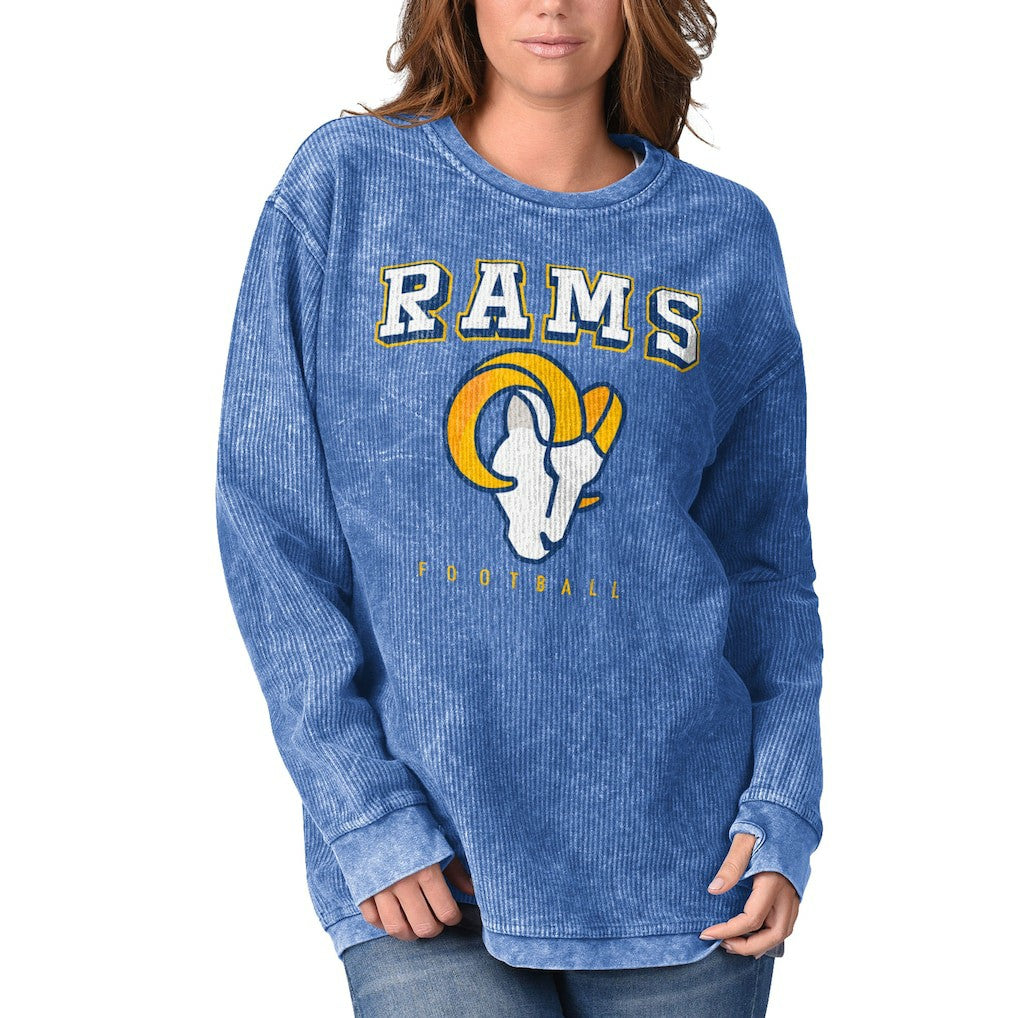 G-III 4Her by Carl Banks Women's Comfy Cord Pullover Sweatshirt - Los Angeles Rams Pullover