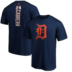 Navy Detroit Tigers Playmaker Name & Number T-Shirt