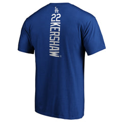 Royal Clayton Kershaw Los Angeles Dodgers Playmaker Name & Number T-Shirt