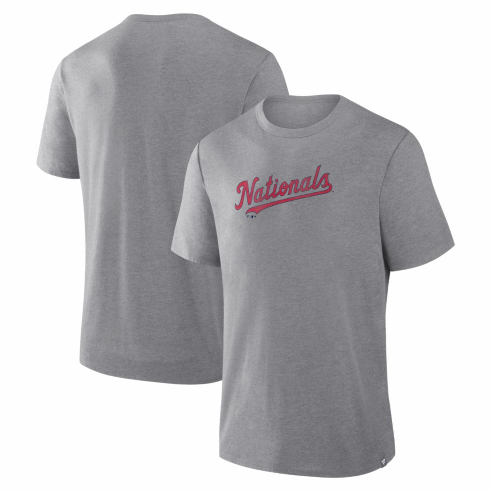 Heather Gray Washington Nationals Fanatics Play Tribute Tri-Blend T-Shirt