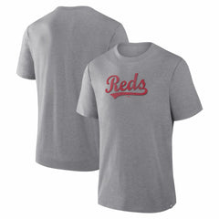 Heather Gray Cincinnati Reds Fanatics Play Tribute Tri-Blend T-Shirt