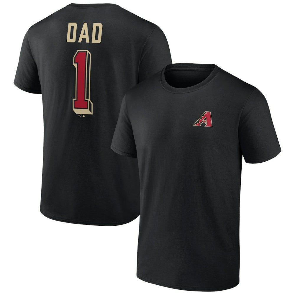Black Arizona Diamondbacks Number One Dad T-Shirt
