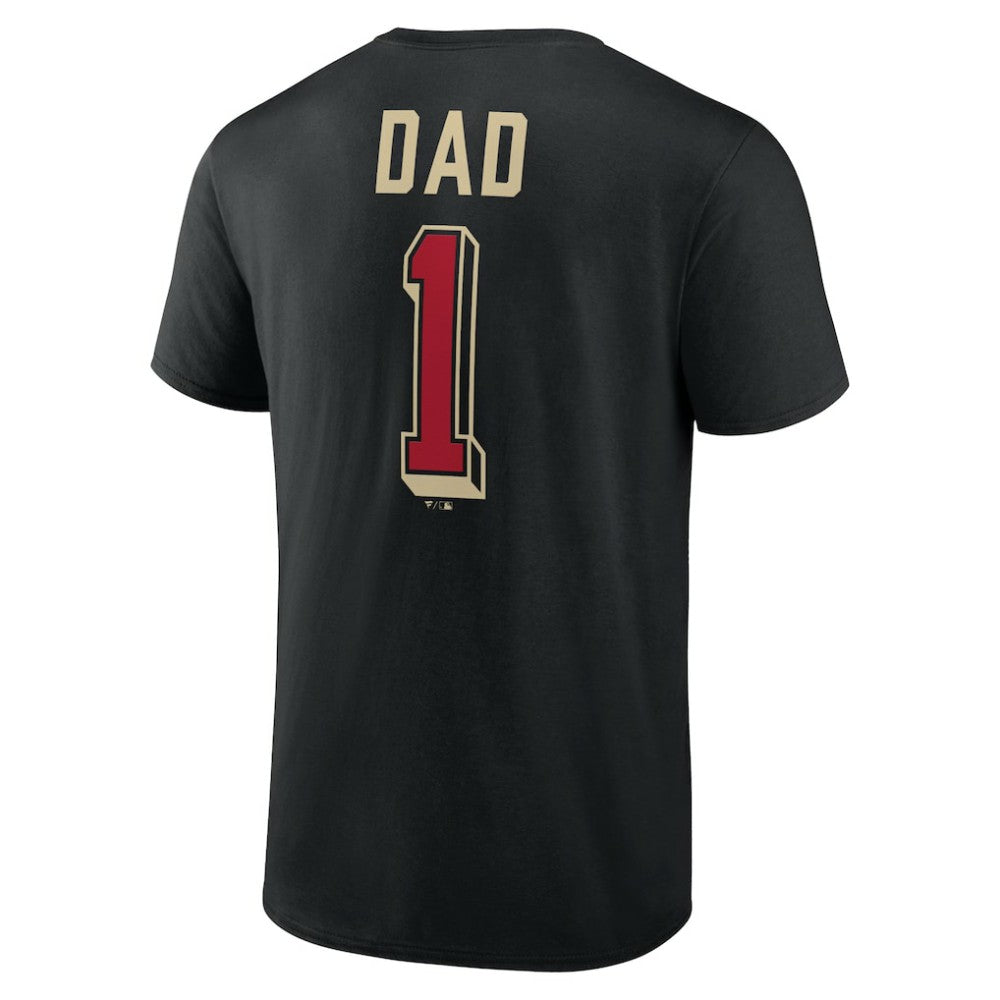 Black Arizona Diamondbacks Number One Dad T-Shirt