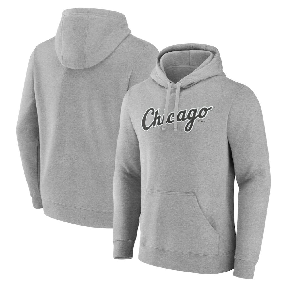 Heather Gray Chicago White Sox Official Wordmark Pullover Hoodie