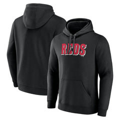 Black Cincinnati Reds Official Wordmark Pullover Hoodie