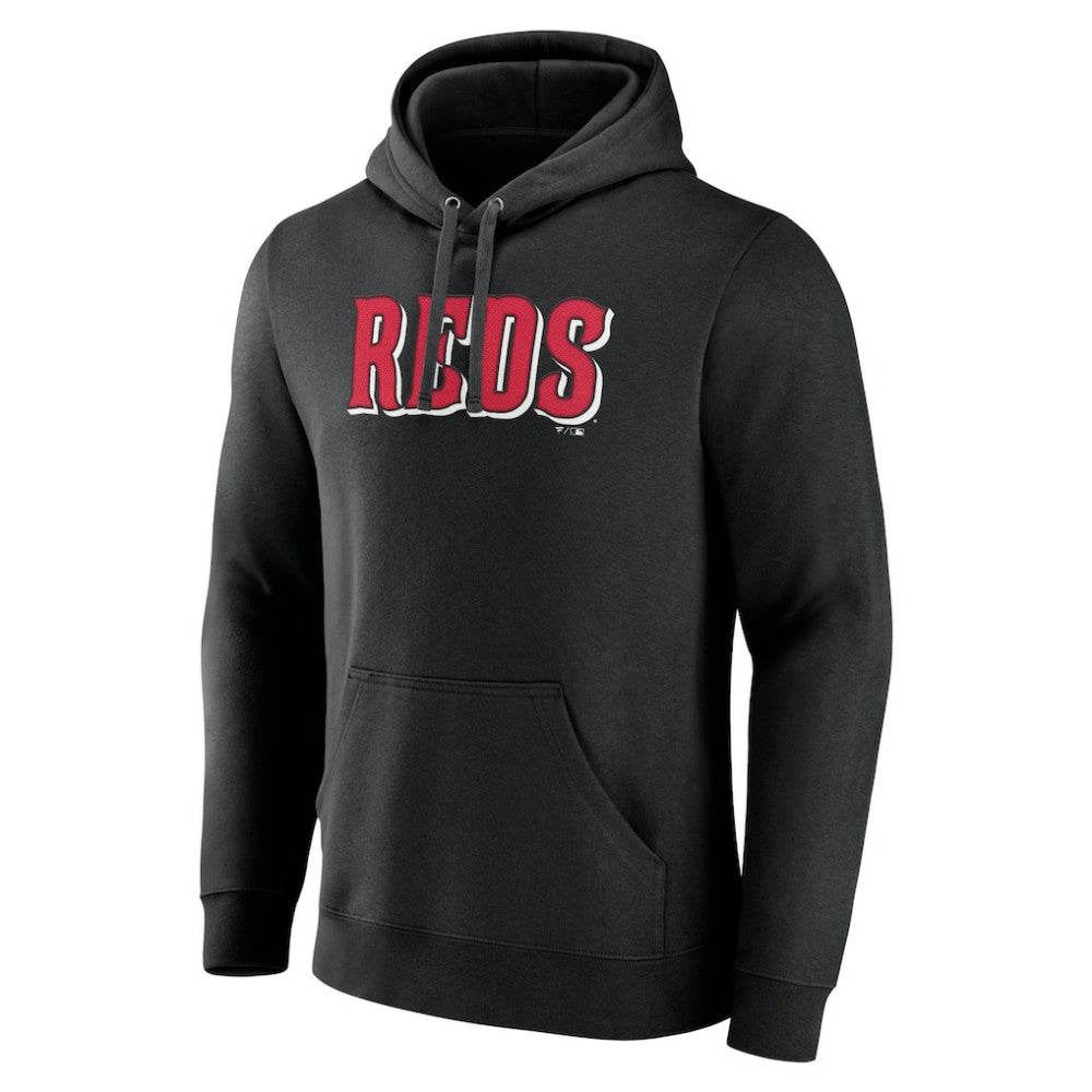 Black Cincinnati Reds Official Wordmark Pullover Hoodie