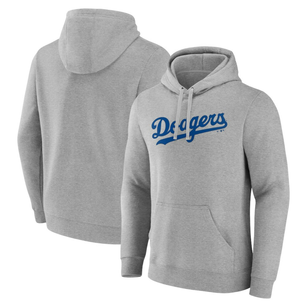 Heather Gray Los Angeles Dodgers Official Wordmark Pullover Hoodie