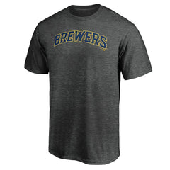 Charcoal Milwaukee Brewers Official Wordmark T-Shirt