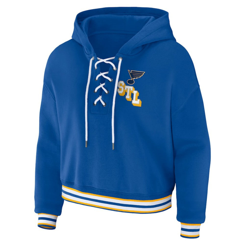 NHL St. Louis Blues WEAR by Erin Andrews Women's Lace-Up Pullover Hoodie