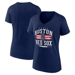 Navy Boston Red Sox Women's Americana Team V-Neck T-Shirt