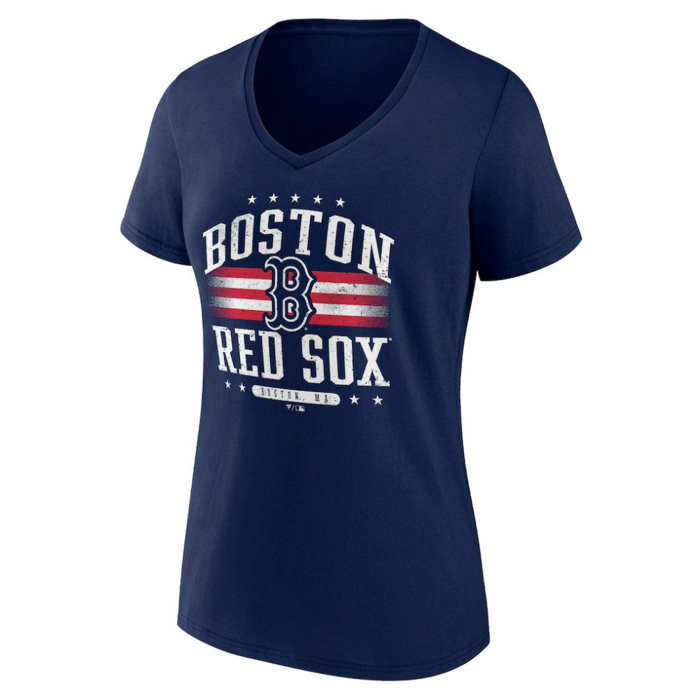 Navy Boston Red Sox Women's Americana Team V-Neck T-Shirt