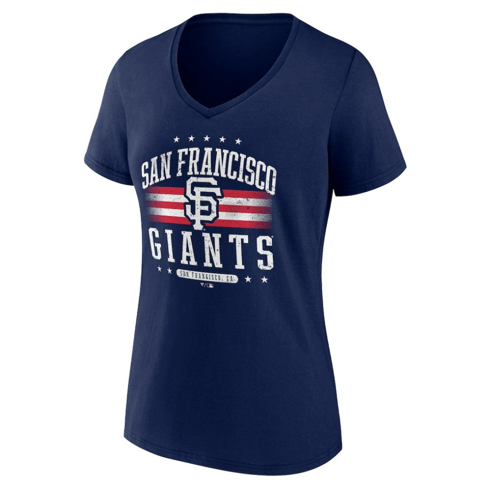 Navy San Francisco Giants Women's Americana Team V-Neck T-Shirt