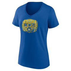 Royal Milwaukee Brewers Women's Hometown Collection Barrel V-Neck T-Shirt