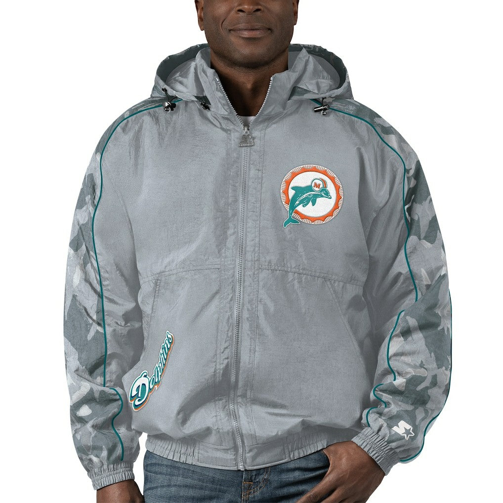 Starter Thursday Night Gridiron Throwback Full-Zip Jacket - Miami Dolphins Jackets