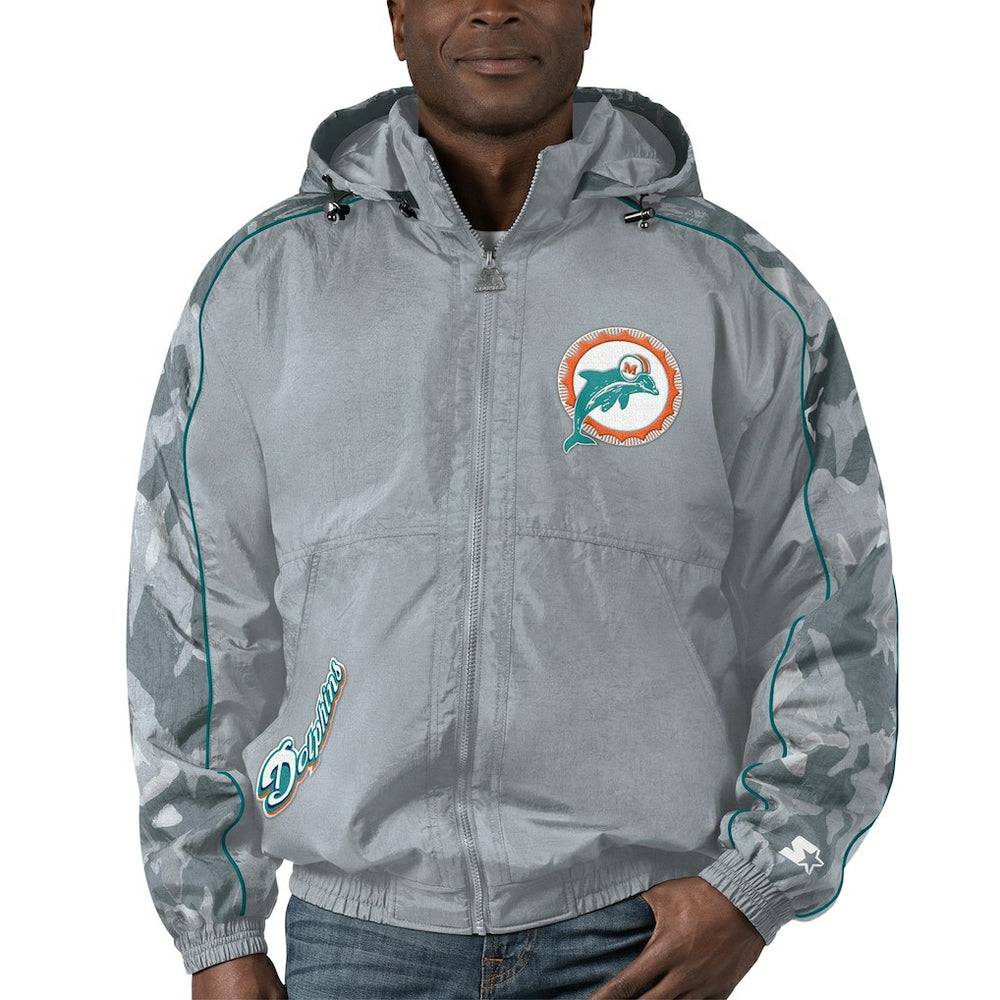 Starter Thursday Night Gridiron Throwback Full-Zip Jacket - Miami Dolphins Jackets