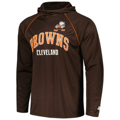 Starter Gridiron Classics Throwback Raglan Long Sleeve Hooded T-Shirt - Cleveland Browns T-shirts