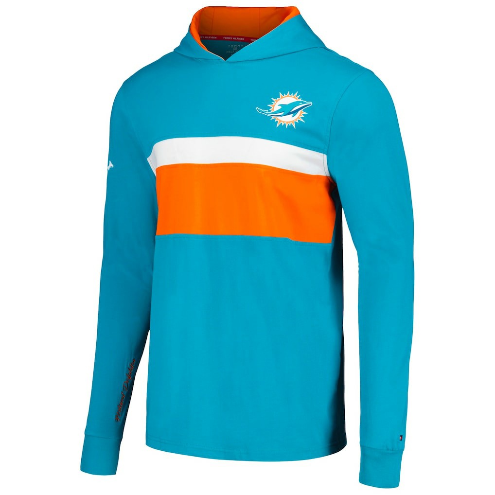Tommy Hilfiger Morgan Long Sleeve Hoodie T-Shirt - Miami Dolphins Hoodies