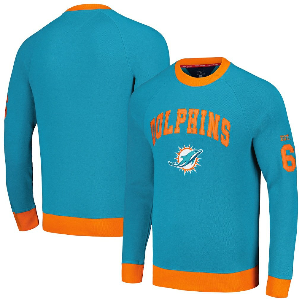 Tommy Hilfiger Reese Raglan Tri-Blend Pullover Sweatshirt - Miami Dolphins Pullover