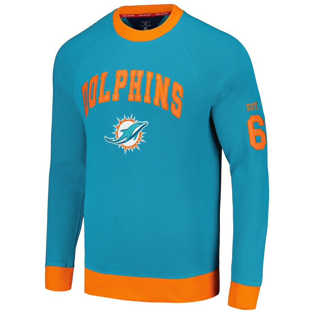 Tommy Hilfiger Reese Raglan Tri-Blend Pullover Sweatshirt - Miami Dolphins Pullover