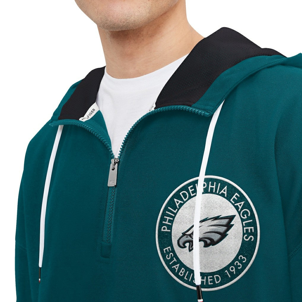 Tommy Hilfiger Midnight Aaron Quarter-Zip Hoodie - Philadelphia Eagles Hoodies