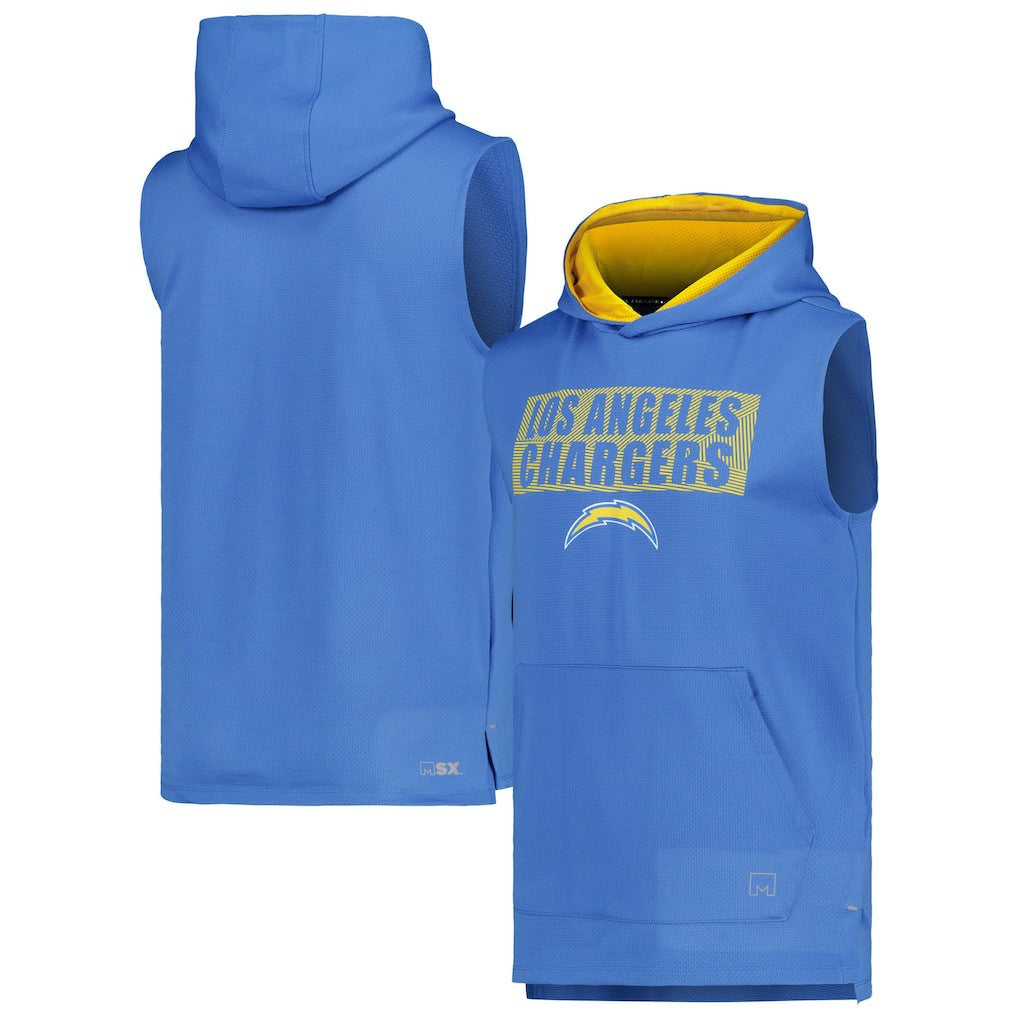 MSX by Michael Strahan Marathon Sleeveless Pullover Hoodie - Los Angeles Chargers Hoodies