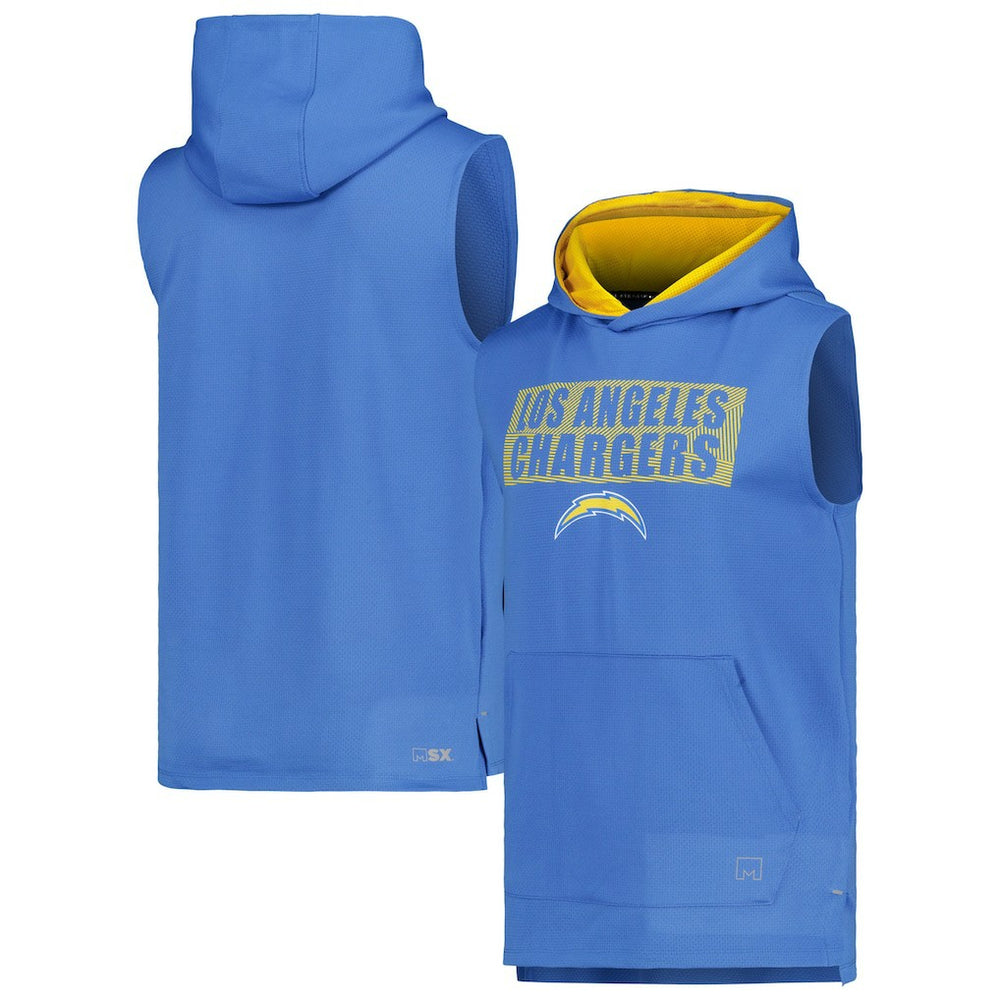 MSX by Michael Strahan Marathon Sleeveless Pullover Hoodie - Los Angeles Chargers Hoodies