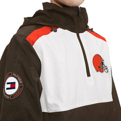 Tommy Hilfiger Carter Half-Zip Hooded Top - Cleveland Browns Tops