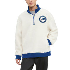 Tommy Hilfiger Jordan Sherpa Quarter-Zip Sweatshirt - Buffalo Bills Sweatshirts
