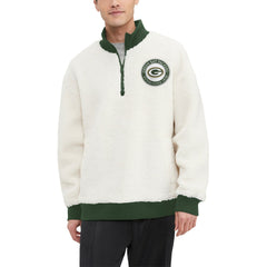 Tommy Hilfiger Jordan Sherpa Quarter-Zip Sweatshirt - Green Bay Packers Sweatshirts