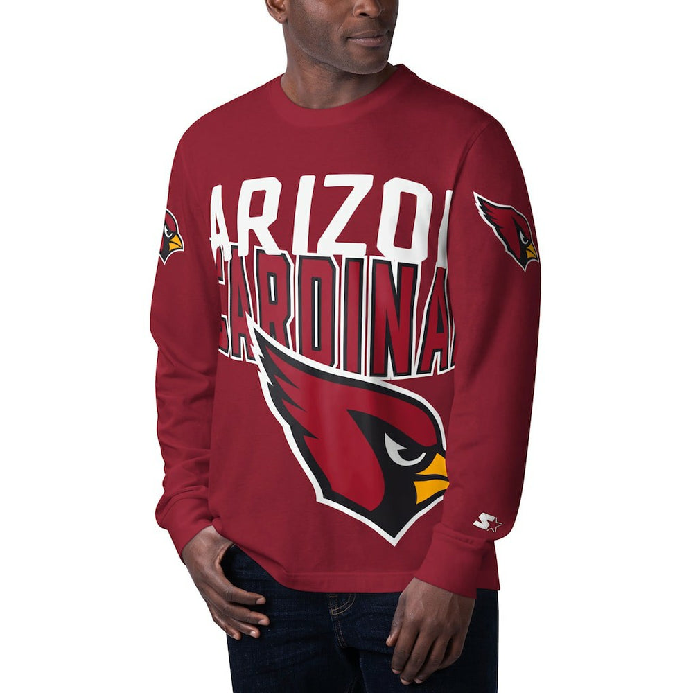 Starter Clutch Hit Long Sleeve T-Shirt - Arizona Cardinals T-shirts