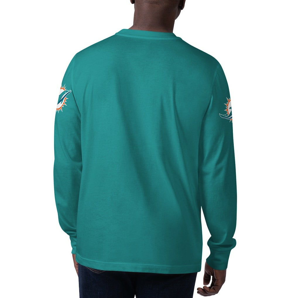 Starter Clutch Hit Long Sleeve T-Shirt - Miami Dolphins T-shirts