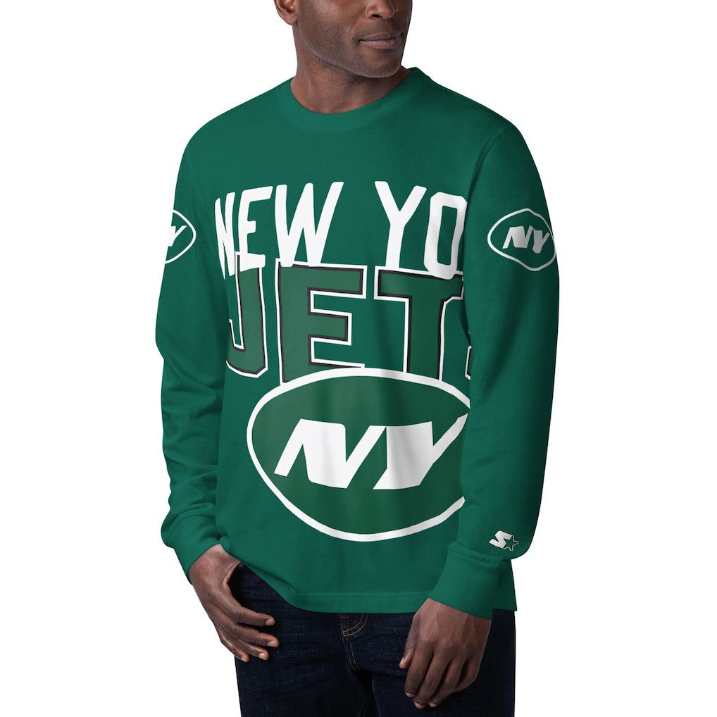 Starter Clutch Hit Long Sleeve T-Shirt - New York Jets T-shirts