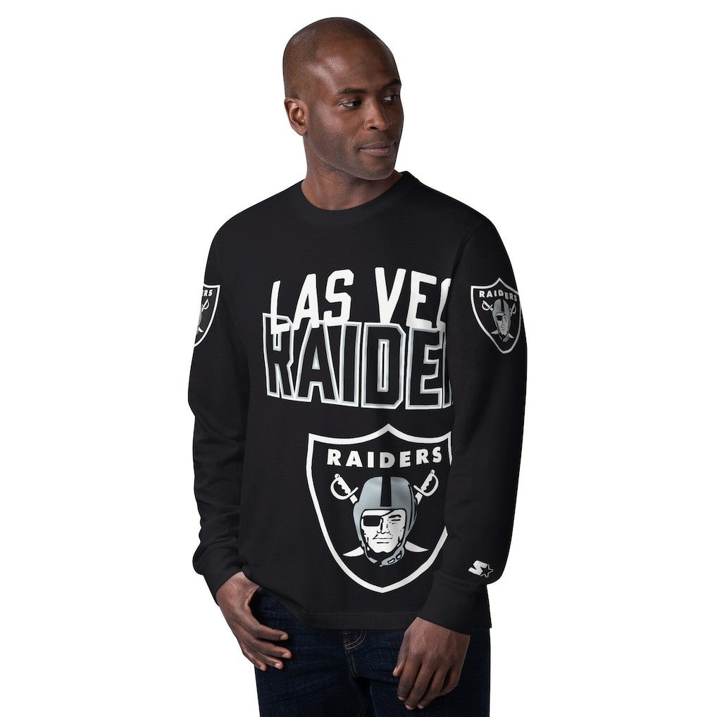 Starter Clutch Hit Long Sleeve T-Shirt - Las Vegas Raiders T-shirts