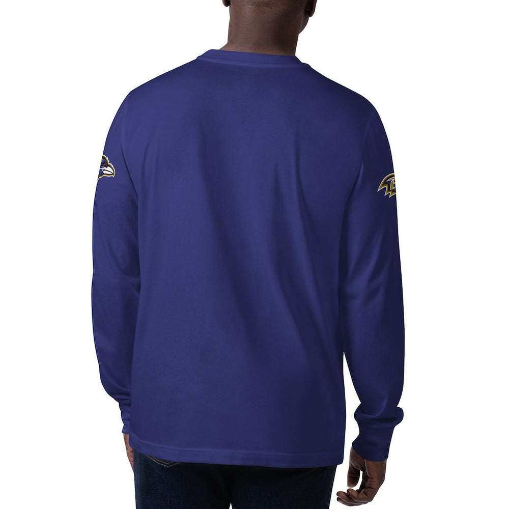 Starter Clutch Hit Long Sleeve T-Shirt - Baltimore Ravens T-shirts