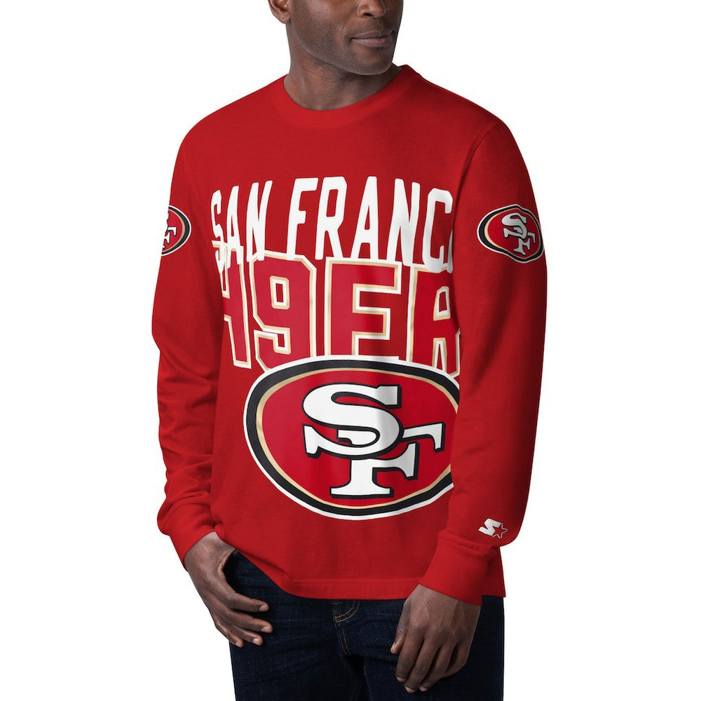 Starter Clutch Hit Long Sleeve T-Shirt - San Francisco 49ers T-shirts