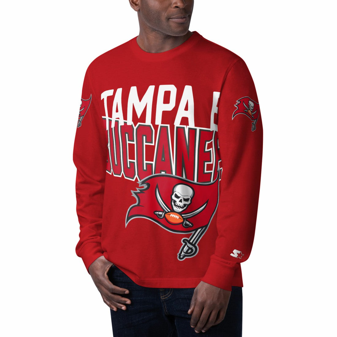Starter Clutch Hit Long Sleeve T-Shirt - Tampa Bay Buccaneers T-shirts