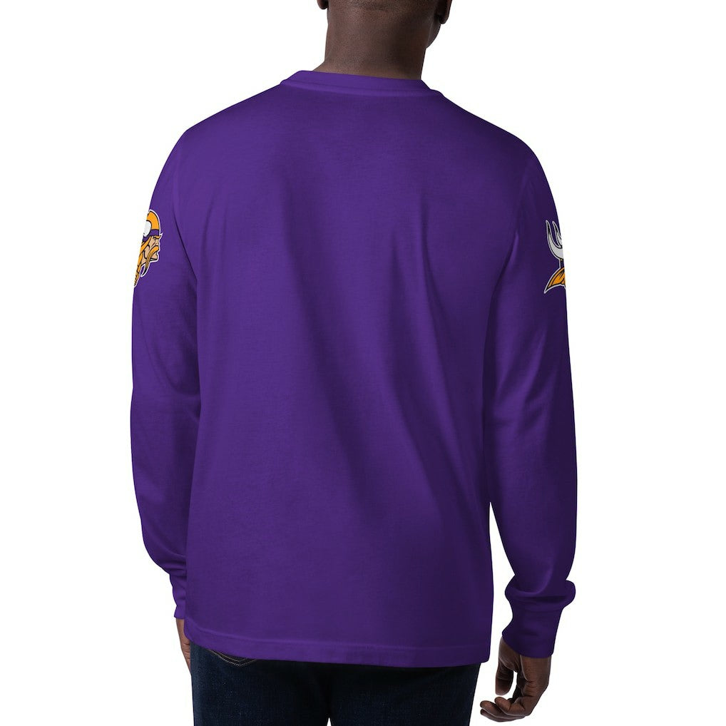 Starter Clutch Hit Long Sleeve T-Shirt - Minnesota Vikings T-shirts