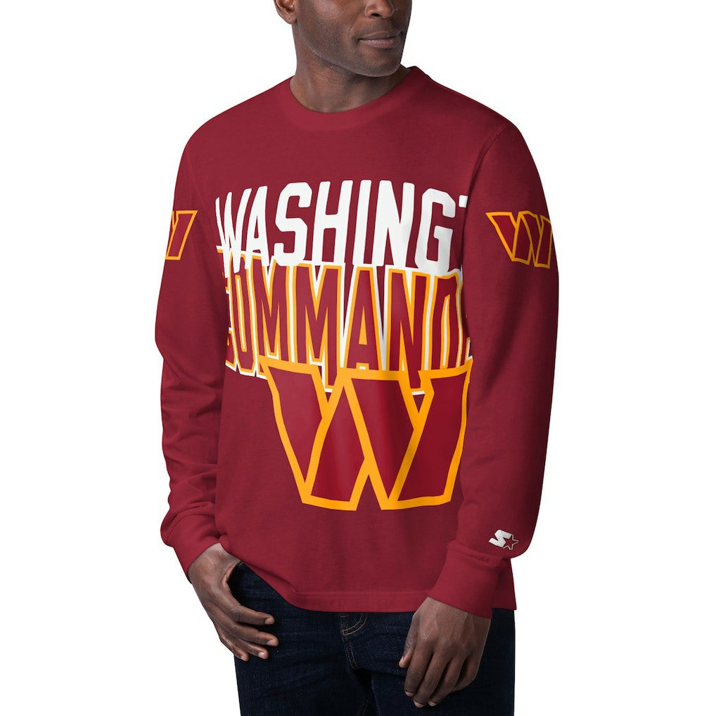 Starter Clutch Hit Long Sleeve T-Shirt - Washington Commanders T-shirts