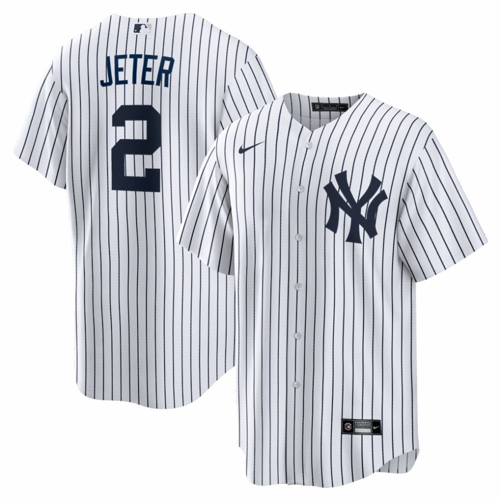 White Derek Jeter New York Yankees Nike Home Retired Player Replica Jersey