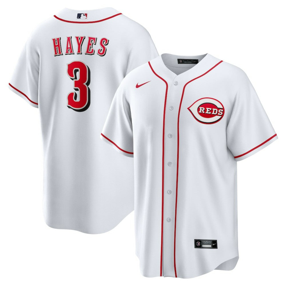 White Ke'Bryan Hayes Cincinnati Reds Nike Home Replica Jersey