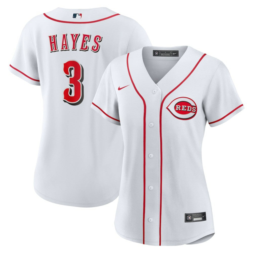 White Ke'Bryan Hayes Cincinnati Reds Nike Women's Home Replica Jersey