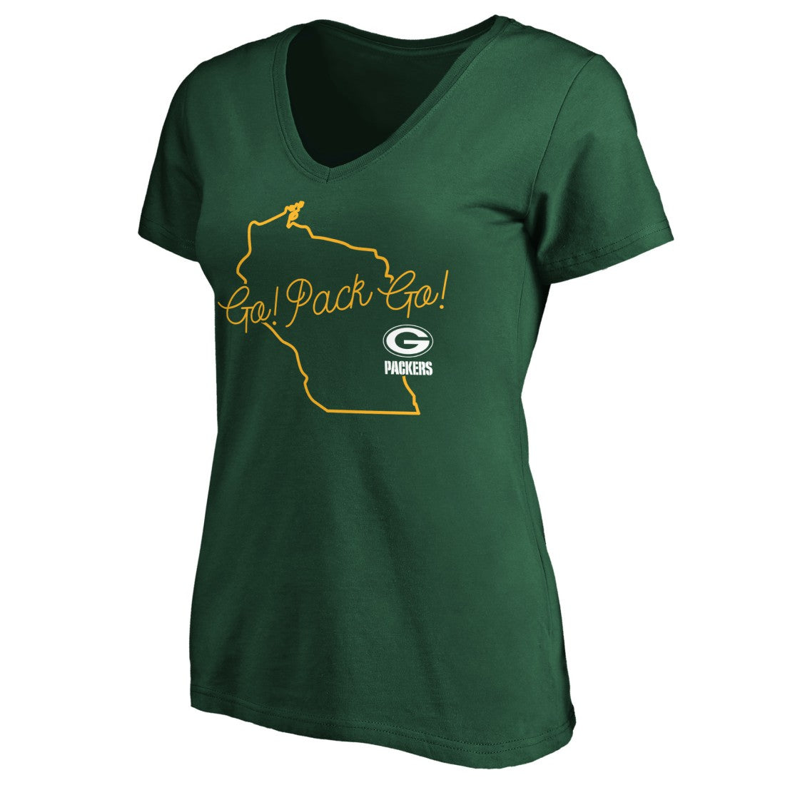 Women's Script V-Neck T-Shirt - Green Bay Packers T-shirts