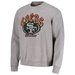The Wild Collective Unisex Distressed Pullover Sweatshirt - San Francisco 49ers Pullover