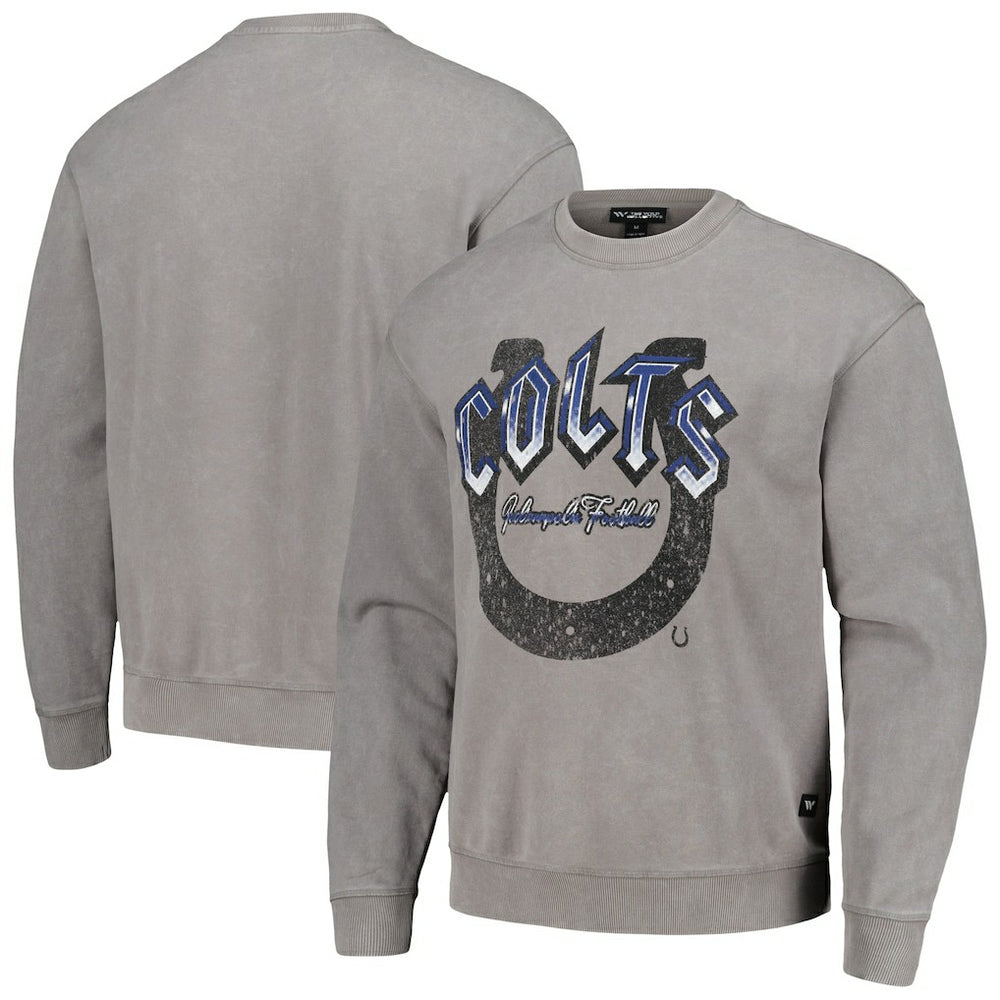 The Wild Collective Unisex Distressed Pullover Sweatshirt - Indianapolis Colts Pullover